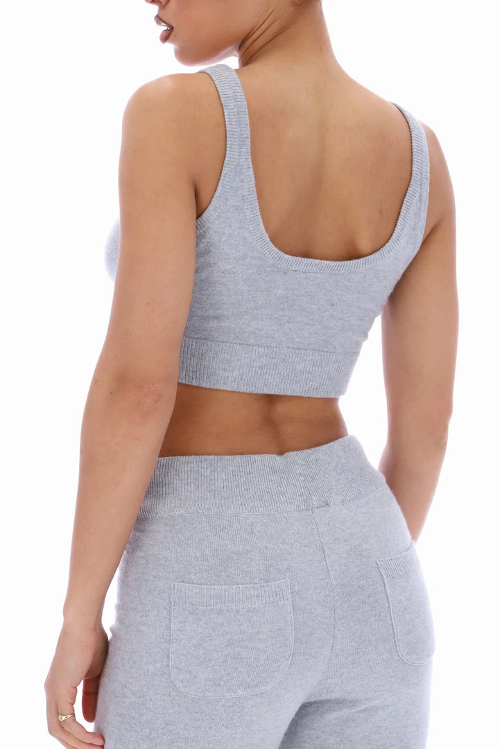 JUICY COUTURE SILVER MARL CASHMERE BLEND CROP TOP TOPS