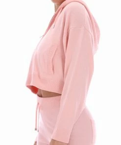 JUICY COUTURE PALE PINK CASHMERE BLEND KNITTED HOODIE HOODIES & TRACK TOPS