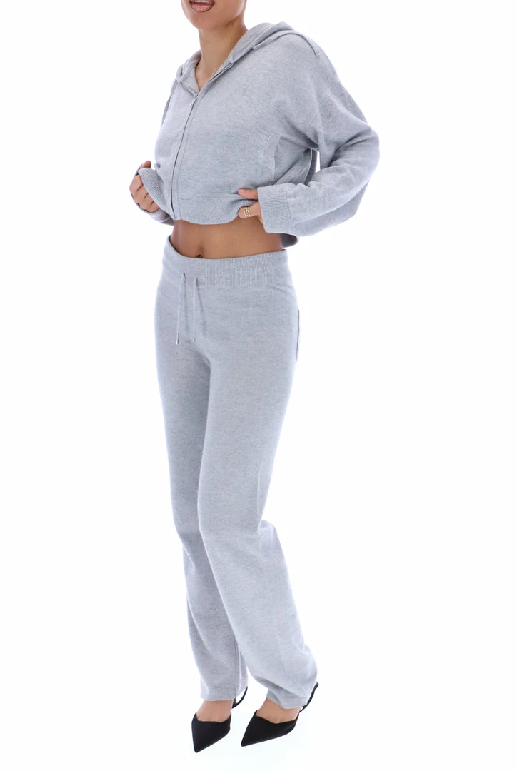 JUICY COUTURE SILVER MARL CASHMERE BLEND KNITTED BOTTOM BOTTOMS