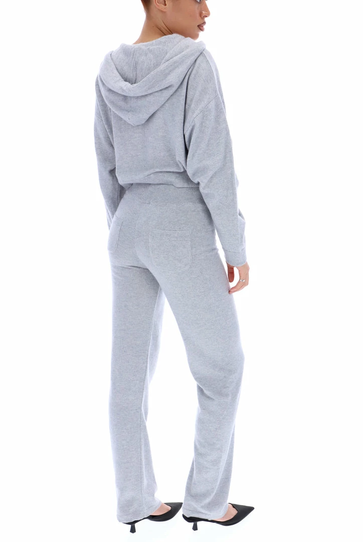 JUICY COUTURE SILVER MARL CASHMERE BLEND KNITTED BOTTOM BOTTOMS