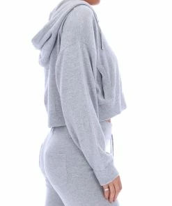 JUICY COUTURE SILVER MARL CASHMERE BLEND KNITTED HOODIE