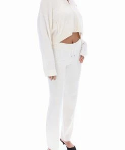 JUICY COUTURE HOODIES & TRACK TOPS CREAM CASHMERE BLEND KNITTED HOODIE