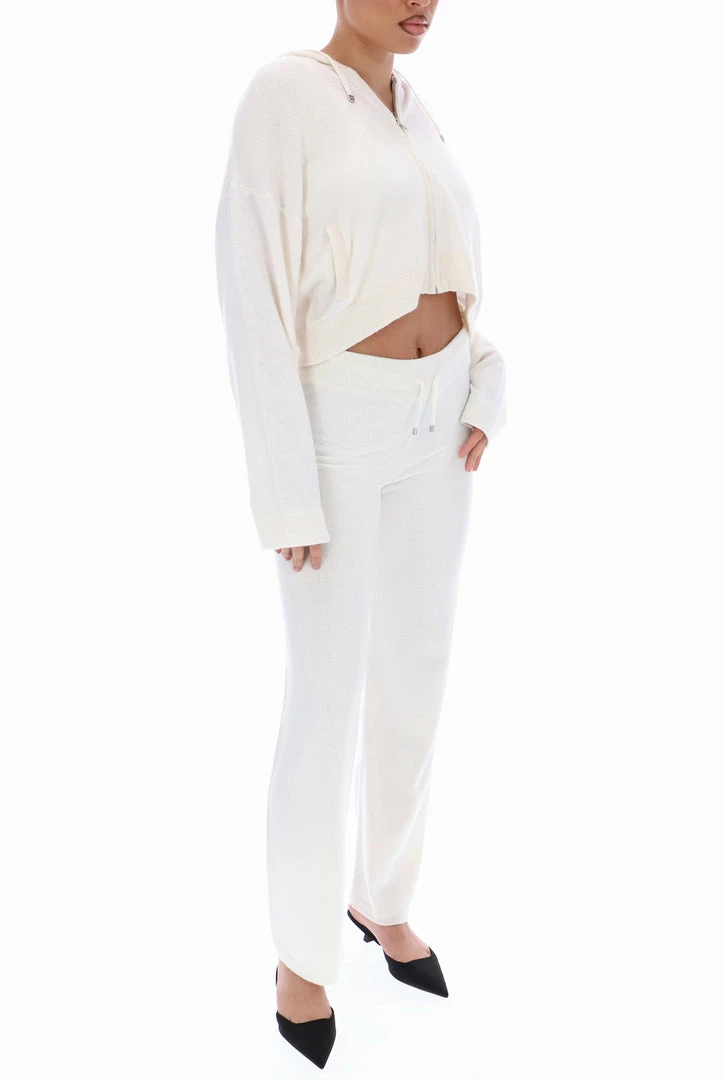 JUICY COUTURE CREAM CASHMERE BLEND KNITTED BOTTOM BOTTOMS