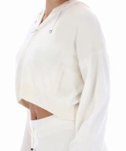 JUICY COUTURE HOODIES & TRACK TOPS CREAM CASHMERE BLEND KNITTED HOODIE