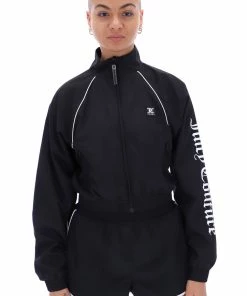 JUICY COUTURE SPRING SUMMER'22 COLLECTION BLACK LIGHTWEIGHT TRACK SHORTS