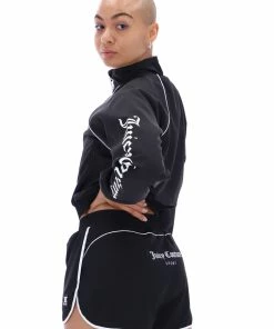 JUICY COUTURE BLACK LIGHTWEIGHT TRACK JACKET