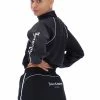 JUICY COUTURE SPRING SUMMER '22 COLLECTION BLACK LIGHTWEIGHT TRACK SHORTS