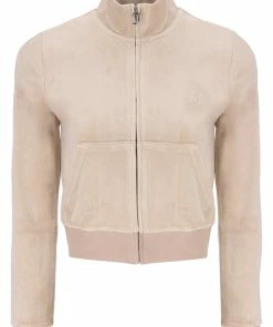 JUICY COUTURE WARM TAUPE CLASSIC VELOUR TRACK TOP