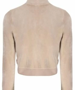 JUICY COUTURE WARM TAUPE CLASSIC VELOUR TRACK TOP