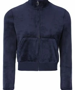 JUICY COUTURE NIGHT SKY BLUE CLASSIC VELOUR TRACK TOP TRACKSUITS