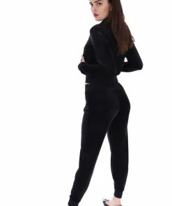 JUICY COUTURE TRACKSUITS BLACK CLASSIC VELOUR CUFFED JOGGER