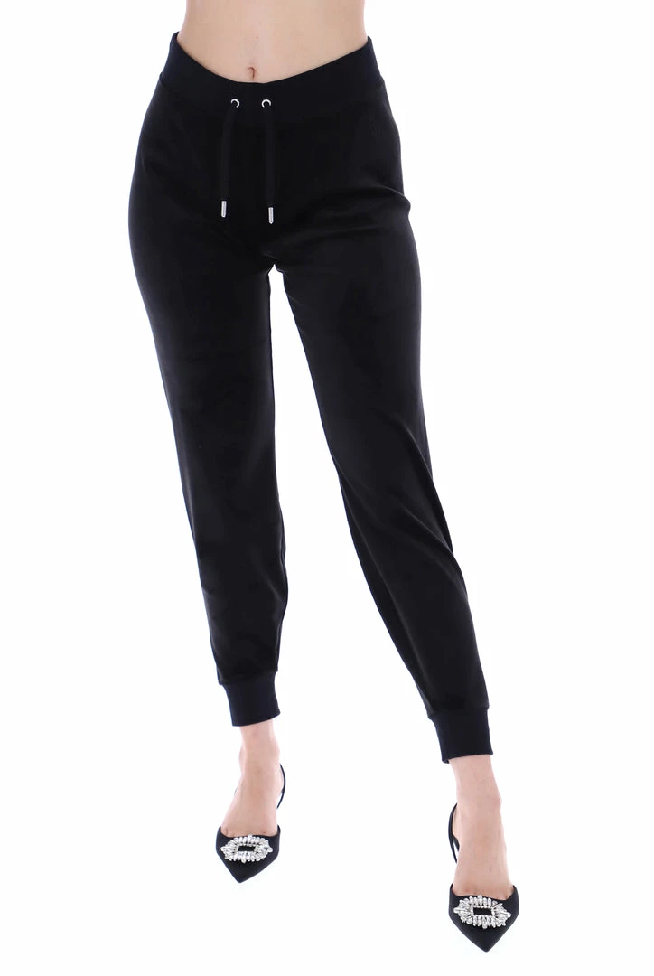 JUICY COUTURE TRACKSUITS BLACK CLASSIC VELOUR CUFFED JOGGER