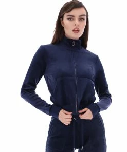 JUICY COUTURE NIGHT SKY BLUE CLASSIC VELOUR TRACK TOP TRACKSUITS