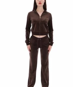 JUICY COUTURE TRACKSUITS JAVA CLASSIC VELOUR TRACK TOP