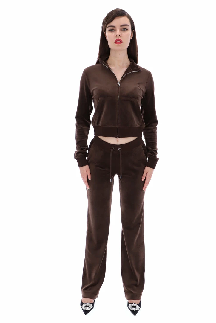 JUICY COUTURE TRACKSUITS JAVA CLASSIC VELOUR TRACK TOP