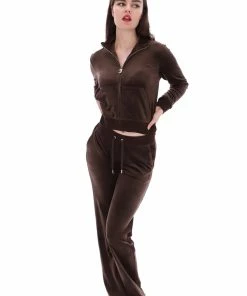 JUICY COUTURE TRACKSUITS JAVA CLASSIC VELOUR TRACK TOP