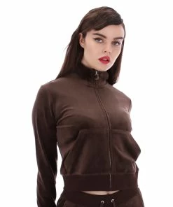 JUICY COUTURE TRACKSUITS JAVA CLASSIC VELOUR TRACK TOP