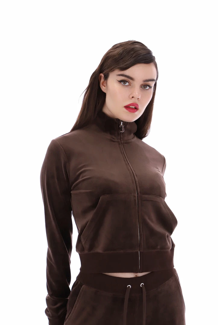 JUICY COUTURE TRACKSUITS JAVA CLASSIC VELOUR TRACK TOP
