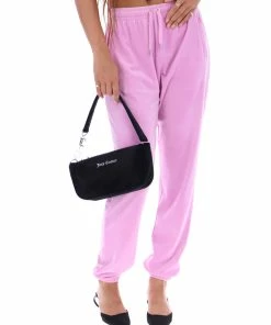 JUICY COUTURE ORCHID PINK DIAMANTE VELOUR CUFFED BOTTOMS