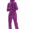 JUICY COUTURE TRACKSUITS PURPLE DIAMANTE VELOUR CUFFED BOTTOMS