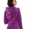 JUICY COUTURE PURPLE VELOUR DIAMANTE HOODIE