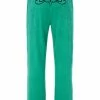 JUICY COUTURE GREEN VELOUR CREST CUFFED BOTTOMS TRACKSUITS