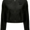 JUICY COUTURE BLACK RIB LOUNGE VELOUR HOODIE TRACKSUITS