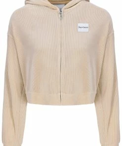 JUICY COUTURE BRAZILLIAN SAND RIB LOUNGE VELOUR HOODIE