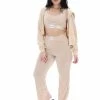JUICY COUTURE BRAZILLIAN SAND RIB LOUNGE VELOUR FLARE PANT BOTTOMS