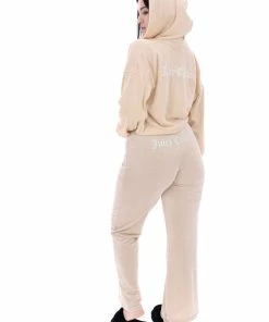 JUICY COUTURE BRAZILLIAN SAND RIB LOUNGE VELOUR FLARE PANT BOTTOMS
