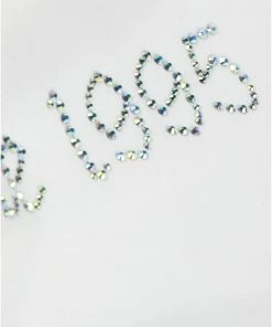 JUICY COUTURE WHITE SHORT SLEEVED DIAMANTE JC STACKED BOYFRIEND TEE