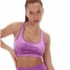 JUICY COUTURE TOPS PURPLE VELVET EMBROIDERED RACER BRA