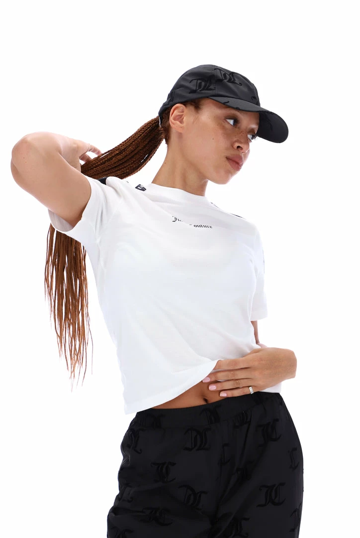 JUICY COUTURE TOPS WHITE TAPE GIRLFRIEND SPORTS TEE