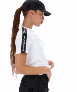 JUICY COUTURE TOPS WHITE TAPE GIRLFRIEND SPORTS TEE