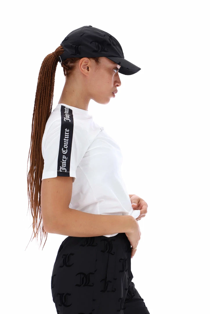 JUICY COUTURE TOPS WHITE TAPE GIRLFRIEND SPORTS TEE