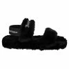 JUICY COUTURE BLACK FAUX FUR SANDALS