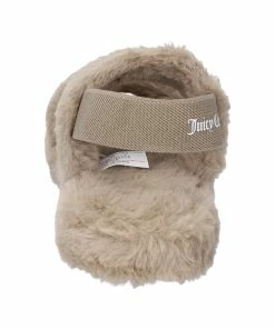 JUICY COUTURE TAUPE FAUX FUR SANDALS SLIDERS