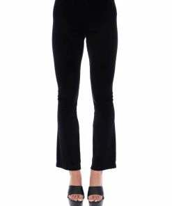 JUICY COUTURE BLACK ULTRA VELOUR BAR DETAIL FLARED PANTS TRACKSUITS