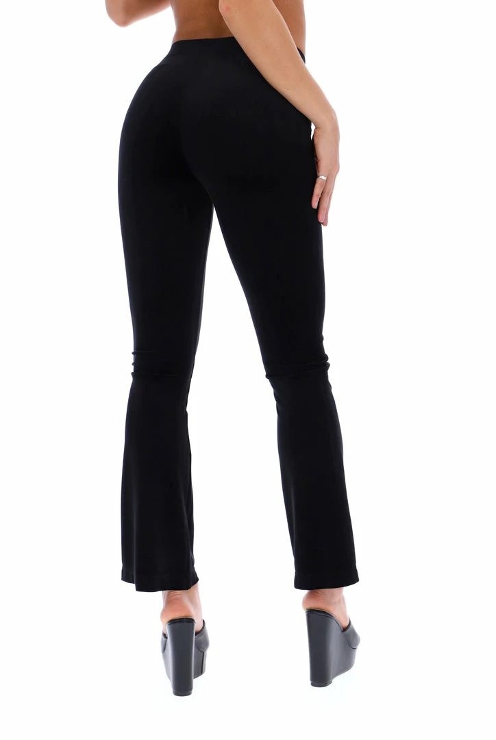 JUICY COUTURE BLACK ULTRA VELOUR BAR DETAIL FLARED PANTS TRACKSUITS