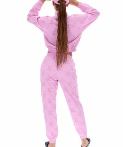 JUICY COUTURE TRACKSUITS ORCHID PINK MONOGRAM PONGEE TRACK JACKET