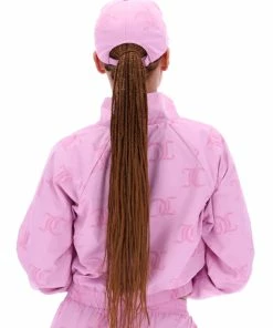 JUICY COUTURE TRACKSUITS ORCHID PINK MONOGRAM PONGEE TRACK JACKET