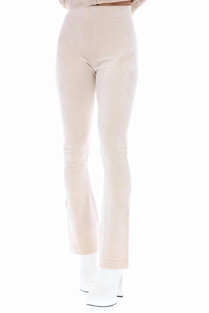 JUICY COUTURE SPRING SUMMER '22 COLLECTION BRAZILIAN SAND VELOUR DIAMANTE FLARED PANTS