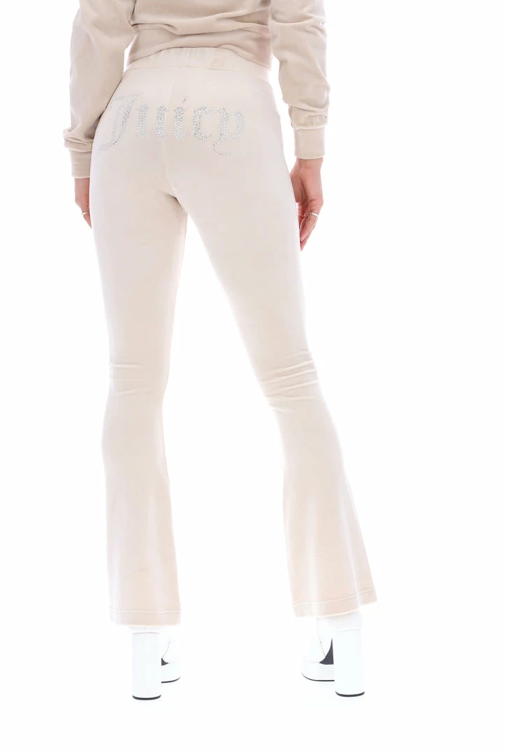 JUICY COUTURE SPRING SUMMER '22 COLLECTION BRAZILIAN SAND VELOUR DIAMANTE FLARED PANTS