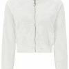 JUICY COUTURE CREAM RECYCLED MONOGRAM TOWELLING HOODIE