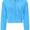 JUICY COUTURE SPRING SUMMER '22 COLLECTION AQUA RECYCLED MONOGRAM TOWELLING HOODIE