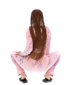 JUICY COUTURE PINK TIE DYE LUXE VELOUR DIAMANTE TRACKSUIT BOTTOM TRACKSUITS