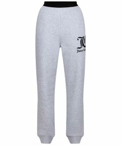 JUICY COUTURE SILVER MARL FLOCKED BOYFRIEND CUFFED JOGGER