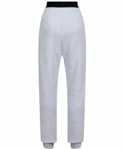 JUICY COUTURE SILVER MARL FLOCKED BOYFRIEND CUFFED JOGGER