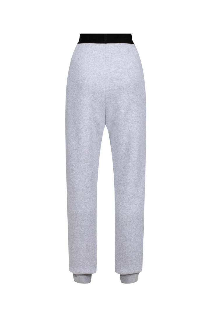 JUICY COUTURE SILVER MARL FLOCKED BOYFRIEND CUFFED JOGGER