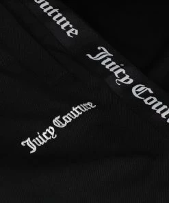 JUICY COUTURE BLACK TWILL TRICOT TRACK PANT TRACKSUITS